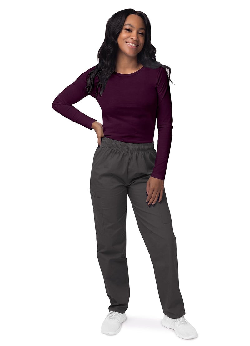 Sivvan Scrubs for Women - Long Sleeve Comfort Underscrub Tee - S8500 - Eggplant - XL - Image 4