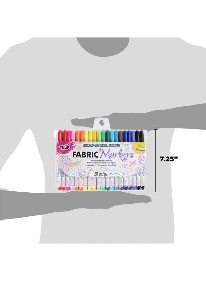 Tulip Permanent Nontoxic Fabric Markers, 20 Pack, Multicolor - Image 3