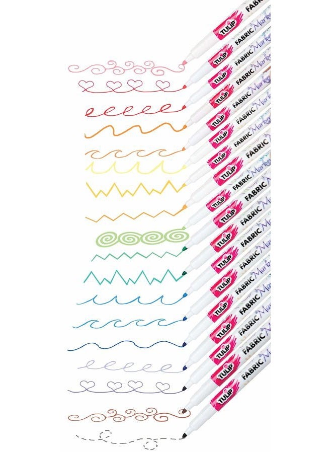 Tulip Permanent Nontoxic Fabric Markers, 20 Pack, Multicolor - Image 2