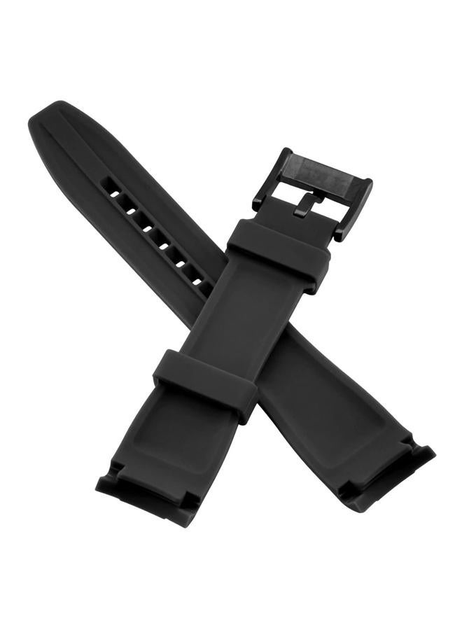 YISIWERA 22mm Rubber Watch Band Premium Crafter Silicone Universal Curved Ends Watch Strap Bracelet Brushed Stainless Steel Pin Buckle For Men Women Black Black Buckle - Image 3