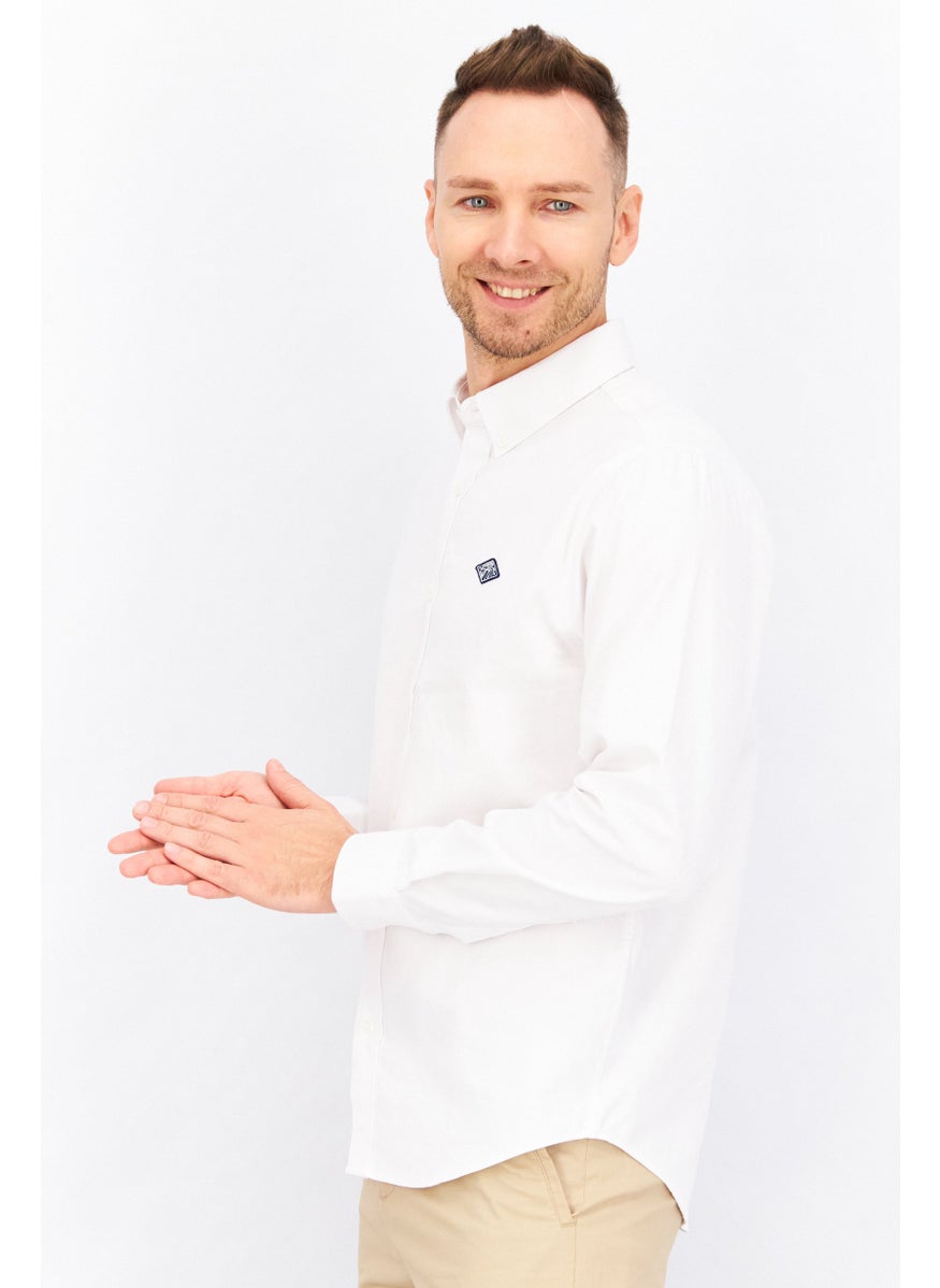 ESPRIT Men Regular Fit Long Sleeve Brand Casual Shirt, White  - Image 2