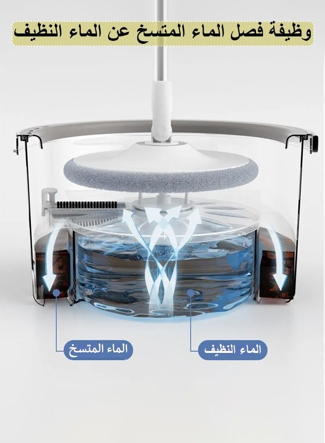 360 Degree Rotating Mop and Bucket Flat Self-Separating Laminating Set with 4 Microfiber Pads Extendable Handle Perfect for Cleaning All Kinds of Floors - Image 3