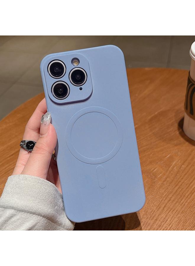 اس-توب جراب لهاتف iPhone 11 Pro Max بلون سادة من السيليكون السائل MagSafe جراب هاتف مغناطيسي - Image 1