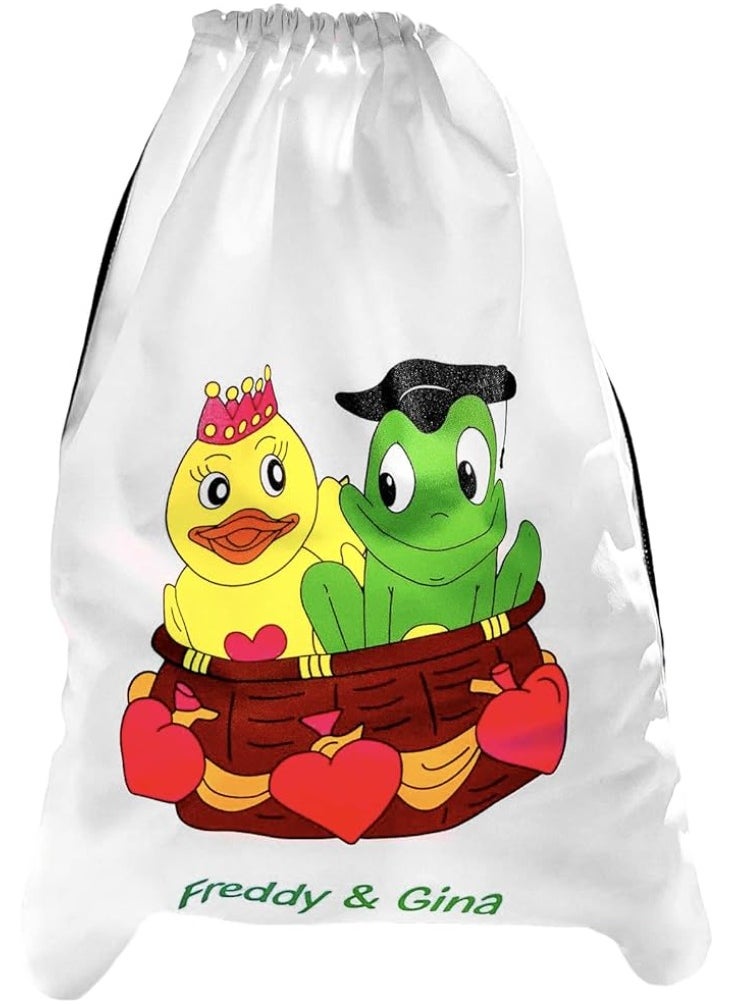 FREDS SWIM ACADEMY Fred & Gina Collection Waterproof Bag White Drawstring bag  - Image 4