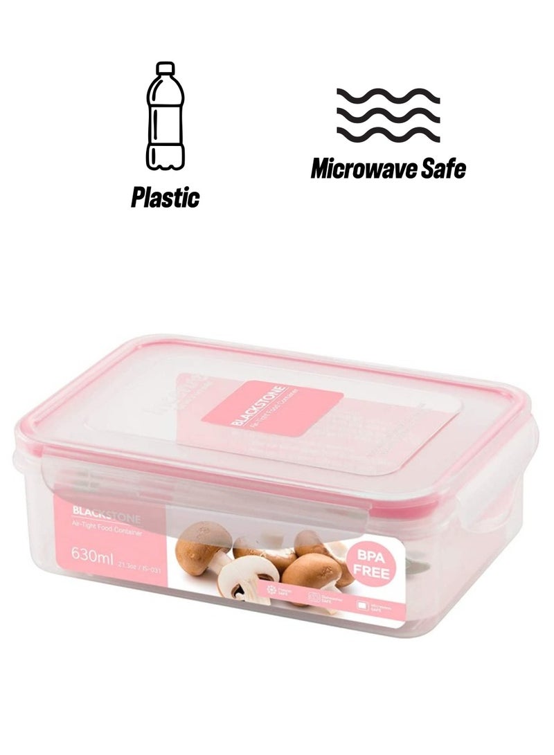 BLACKSTONE 630ml BPA-Free Plastic Leak Proof Food Container with Pink Accents and Inner Divider Airtight Meal Prep Lunch Box Storage Microwave Dishwasher Safe Made in Korea - Image 1