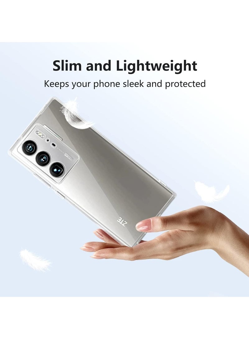 عام Case Compatible with ZTE AXON 40 Ultra Case TPU Silicone Slim Transparent Anti Yellowing Anti-scratch Anti-shock Case for AXON 40 Ultra Mobile - Image 2