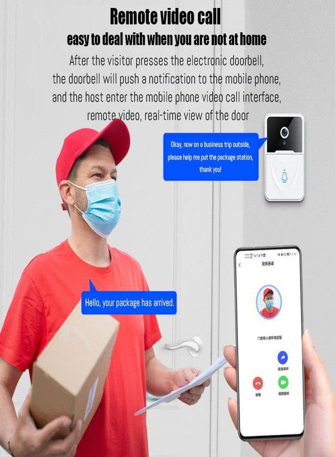 BEEBIRD Wireless WiFi Video Doorbell Camera with Indoor Chime - Real-time Two-Way Audio, Night Vision, HD Resolution Smart Door Bell - Image 4