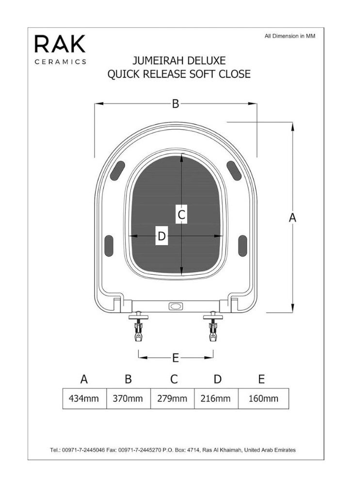 RAK CERAMICS - RAK-JUMEIRAH Deluxe Softclose Toilet Seat Cover-Abs Wrapover | Oval Soft Close Quiet Lid with Quick Release| ABS Wrapover for Modern Bathrooms - Alpine White - Image 1