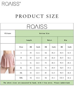 roaiss Fake Two-Piece Double-Layer Design Quick-Drying Yoga Shorts for Women's Daily Fitness Sports Elastic Waist Drawstring Shorts  - Image 2