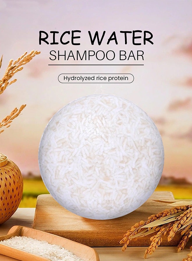 EELHOE Rice Water Shampoo Bar -  Rice Water Solid Shampoo Bar for Hair Growth Rice Water protein Shampoo Bar for Strengthening Weak or Damaged Hair Thinning Hair & Hair Loss Soap 60g - Image 2