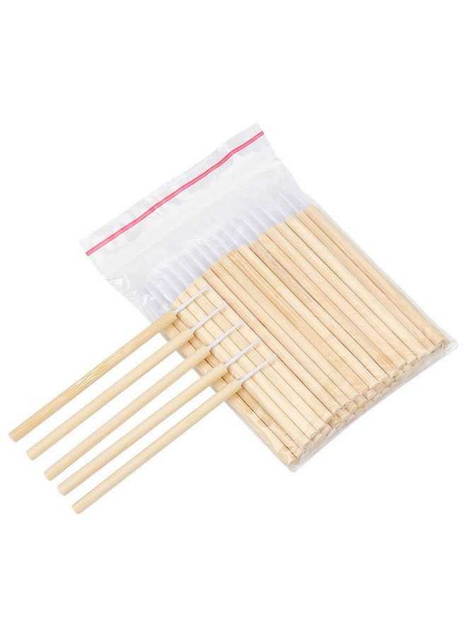 mollensiuer 1 Pack 50 Pieces Disposable Eyelash Extension Micro Applicator Brush With Bamboo Handle Makeup Cosmetic Applicator Sticks Lash Remover Brush Tools - Image 1