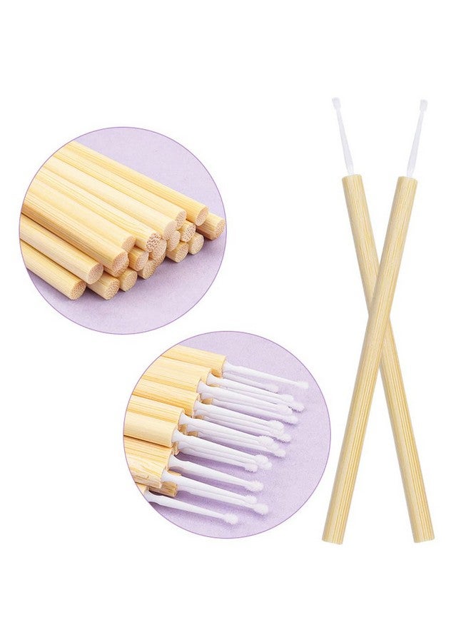 mollensiuer 1 Pack 50 Pieces Disposable Eyelash Extension Micro Applicator Brush With Bamboo Handle Makeup Cosmetic Applicator Sticks Lash Remover Brush Tools - Image 3
