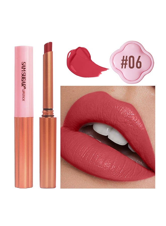 SAM SUGAR Lucky Long Lasting Lipstick, Soft Matte Moisturizing Nudes Lipstick for Dry Lips Creamy texture Transfer-Proof Lip Gloss for Women（06#） - Image 2