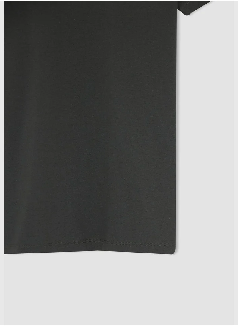 ديفاكتو Boxy Fit Short Sleeve Minimal Print T-Shirt