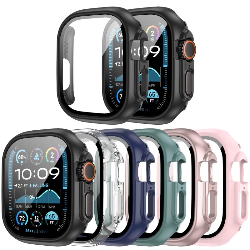 JERXUN Case for Apple Watch Ultra 3/2/1 Screen Protector With Tempered Glass Protection Hard PC Bumper Cover for iWatch 49mm - Image 1