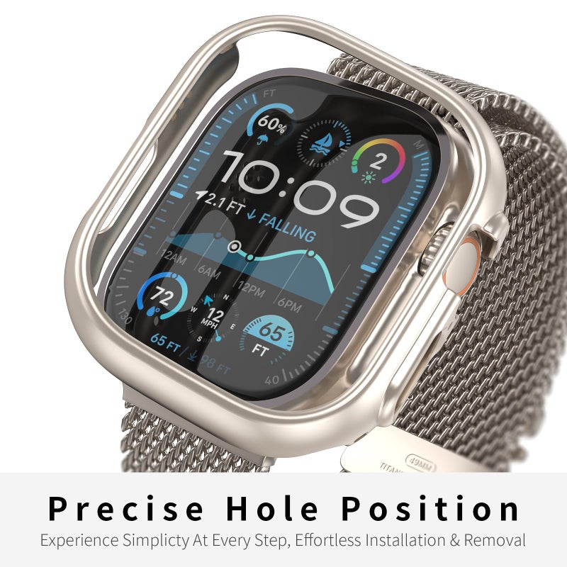 JERXUN Case for Apple Watch Ultra 3/2/1 Screen Protector With Tempered Glass Protection Hard PC Bumper Cover for iWatch 49mm - Image 5