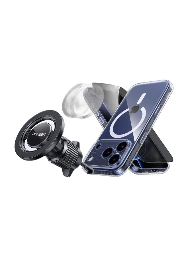 Ugreen Magnetic Case & Privacy Glass & MagSafe Car Mount Set for iPhone 17 Pro Max – Military-Grade Shockproof Cover with 9H Privacy Glass & Ultra-Stable 360° Rotatable Metal Hook Air Vent Phone Holder - Image 1