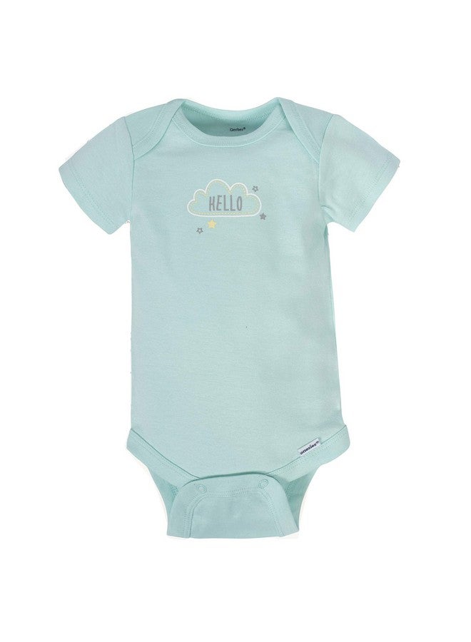 Gerber Gerber Baby 8-Pack Short Sleeve Onesies Bodysuits, Animals Green, 0-3 Months  - Image 3