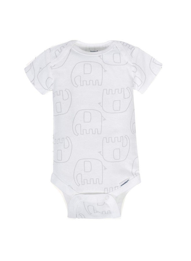 Gerber Gerber Baby 8-Pack Short Sleeve Onesies Bodysuits, Animals Green, 0-3 Months  - Image 2