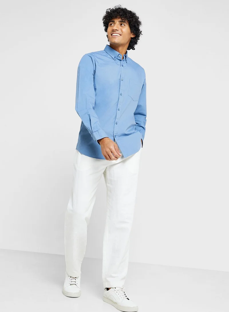 سفنتي فايف Pure Cotton Casual Double Pocket Shirt