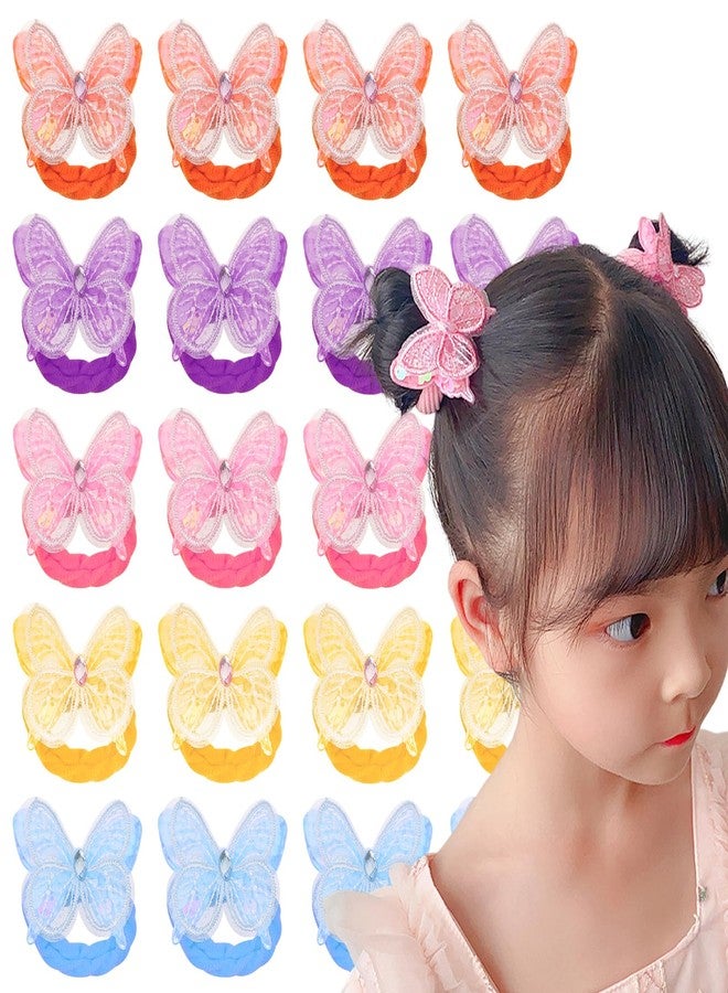 Arvintas 20 PCS Butterfly Hair Ties, Elastic Toddle Hair Ties with Bows and Flowers Colorful Hair Scrunchies Ponytail Holders Hair Accessories for Women Girls - Image 1
