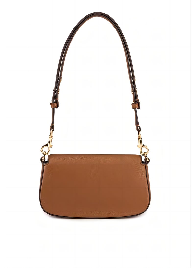 توري بورش رفرف إغلاق جلد البقر حقيبة الحصى تحت الإبط ، حقيبة الكتف ، حقيبة كروس الجسم - Image 3