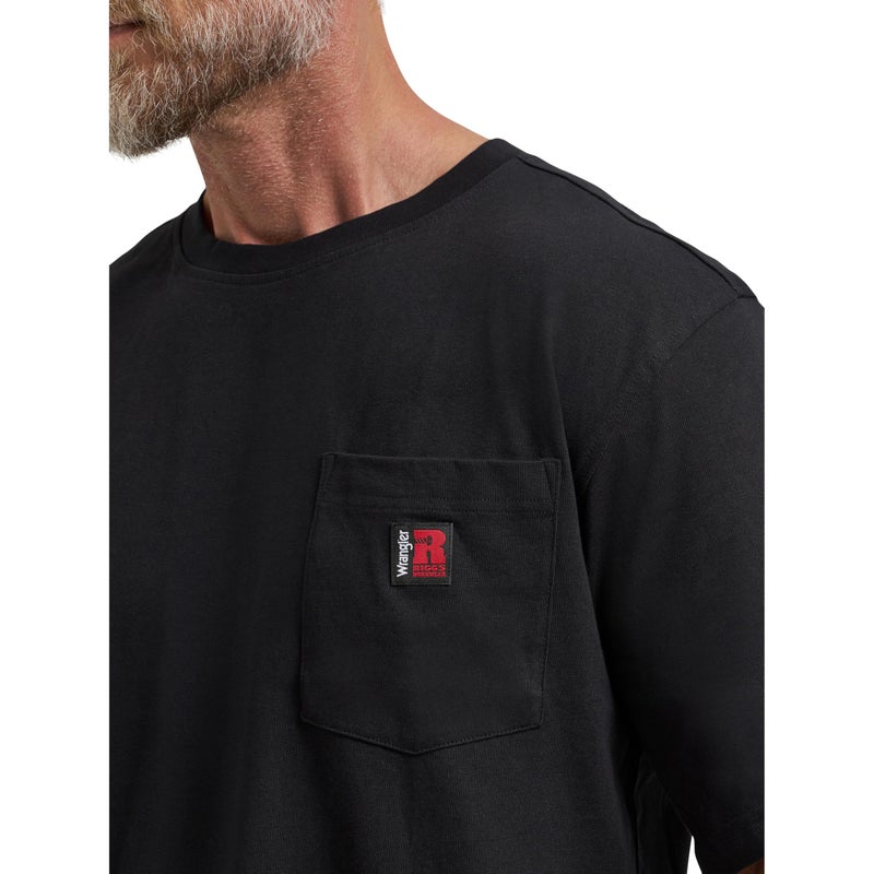 Wrangler Short Sleeve Pocket T-Shirt, Black, XXX-Large Tall - Image 2