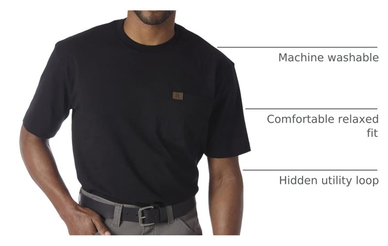 Wrangler Short Sleeve Pocket T-Shirt, Black, XXX-Large Tall - Image 4