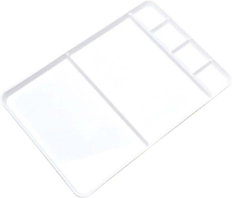 Plastic Paint Palette Tray 6-Compartment Square Mixing Tray for Artists DIY Watercolor Pigment Mixing and Ink Display, Portable Painting Pallet for Art Supplies and Craft Use - Image 1