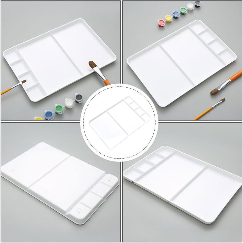 Plastic Paint Palette Tray 6-Compartment Square Mixing Tray for Artists DIY Watercolor Pigment Mixing and Ink Display, Portable Painting Pallet for Art Supplies and Craft Use - Image 5