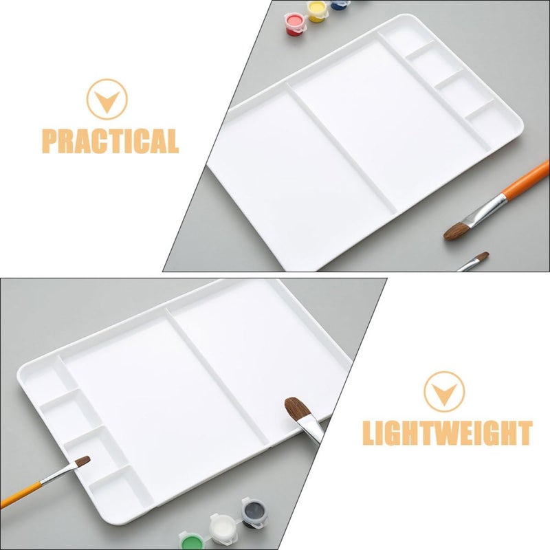 Plastic Paint Palette Tray 6-Compartment Square Mixing Tray for Artists DIY Watercolor Pigment Mixing and Ink Display, Portable Painting Pallet for Art Supplies and Craft Use - Image 3