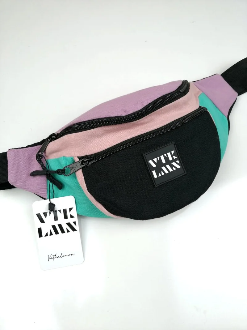 Vatkalimon Colored Black Shoulder and Waist Bag