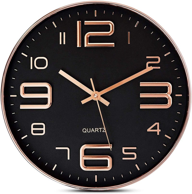 ZEPOLI Round & Digital 12 Inch Wall Clock Silent Non-Ticking Easy-to-Read Large Numbers Perfect for Home, Office, Bedroom, Living Room, Kitchen, Classroom, Café and More (Moon Digital Clock) - Image 1