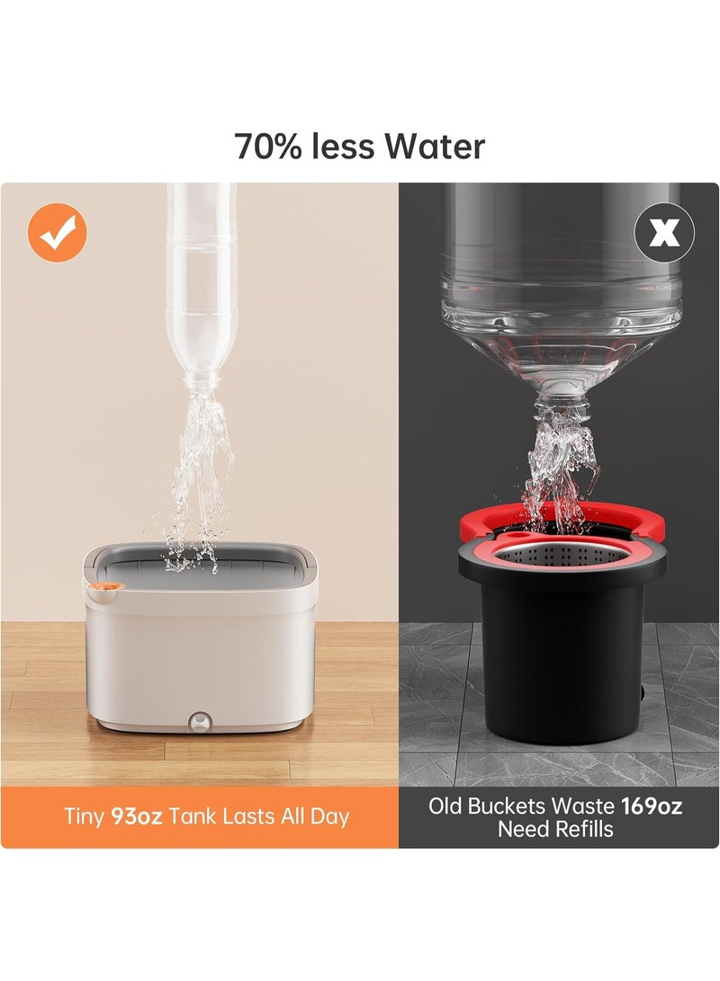 Spin Mop and Bucket Set with Self Separation Dirty and Clean Water System with 1Reusable Mop Pads 360° Rotating Square Mop-Head Used for Ceramic Tile, Wood Floor - Image 3