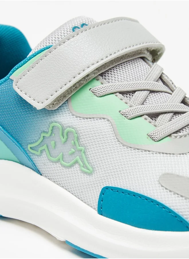 Kappa Boys' Panelled Sports Shoes with Hook and Loop Closure