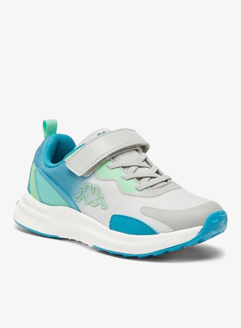 Kappa Boys' Panelled Sports Shoes with Hook and Loop Closure - Image 1
