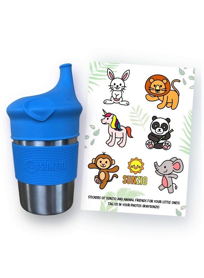 SUNZIO Sippy Cups for Toddlers and Kids, Stainless Steel Sippy Cup with Straw with Silicone Lids, BPA Free, Plastic Free, Break Proof Easy To Grip Soft Spout Cup for Babies, 10 oz, 4 Pack - Image 4