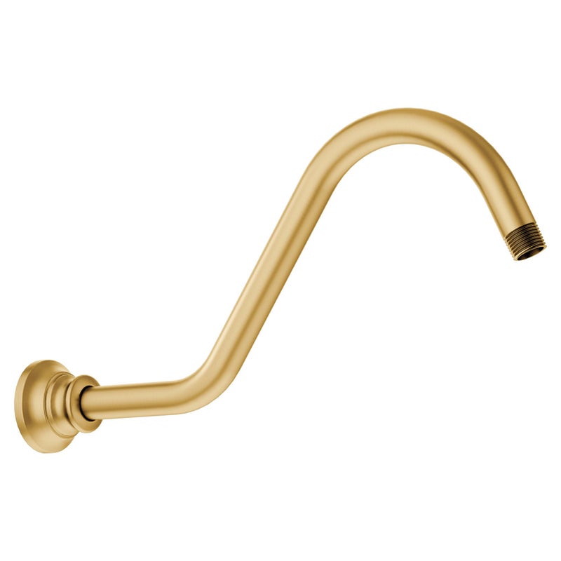 Moen Waterhill Brushed Gold 14Inch Replacement Extension Curved Shower Arm S113BG