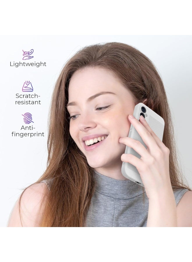 Case For Oppo Reno12 5G Heat Dissipation Case with Built-in Camera Lens Protector Slim Fit Breathable Cooling Anti-Fingerprint Hard PC Back Shockproof Cover (White) - Image 3