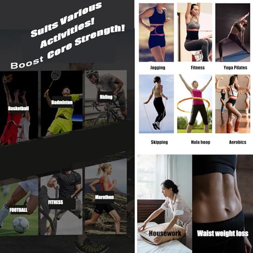 ZHENAN Waist Belt for Weight Loss - Sauna Belt for Women, Sweat Belt Adjustable Neoprene Waist Trainer with Cell Phone Pocket, Yoga Gym Workout Tummy Wrap (Size M: 55kg-70kg) Belly Fat Burning Black - Image 2