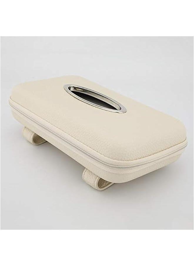 Generic Car Tissue Holder, Sun Visor Napkin Holder, Car Visor Tissue Holder, PU Leather Backseat Tissue Case Holder for Car,Vehicle (Beige (2Pack))  - Image 4