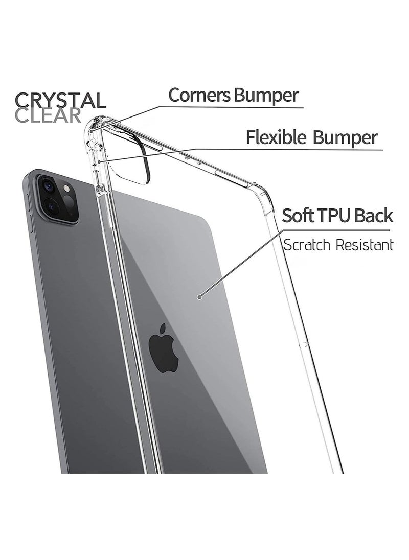 Raxoom iPad Air 4/5 10.9 Inch Air 11 inch 2024 M2 Air 4th/5th Generation Case with Pencil Holder Transparent Back Smart Protective Cover Black - Image 3