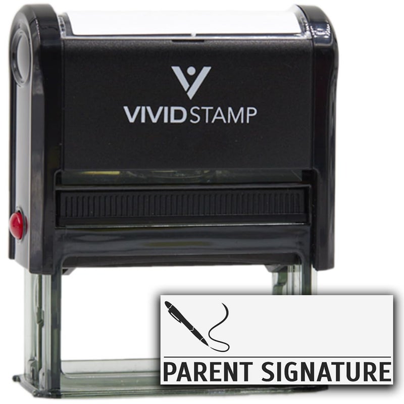Parent Signature Teacher Self Inking Rubber Stamp Black Ink  Large