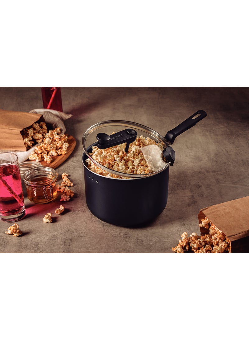 ترامونتينا منذ عام 1911، صانعة الفشار لوريتو المصنوعة من الألومنيوم الجرافيتي مع طلاء ستارفلون ماكس غير اللاصق، 20 سم، 3.5 لتر، 20387020، صنع في البرازيل - Image 1