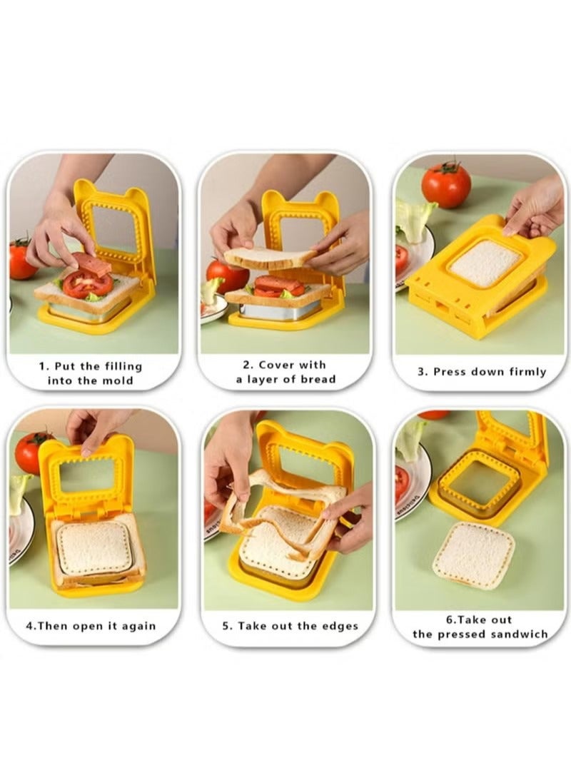 Uncrustable Sandwich Maker Cutters for Kids Lunch,Mini Cookie Cutter and Sealer - Image 2