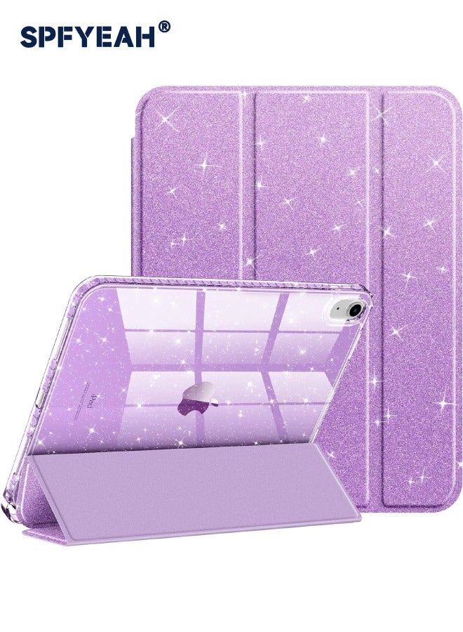 اس بي اف يا. حافظة رفيعة لجهاز iPad (A16) الجيل الحادي عشر مقاس 11 بوصة (2025) / iPad الجيل العاشر مقاس 10.9 بوصة (2022)، غطاء مقاوم للصدمات لامع براق مع غطاء خلفي شفاف لامع، حامل ثلاثي الطيات، حامل أقلام، خاصية الاستيقاظ التلقائي، لون أرجواني - Image 1