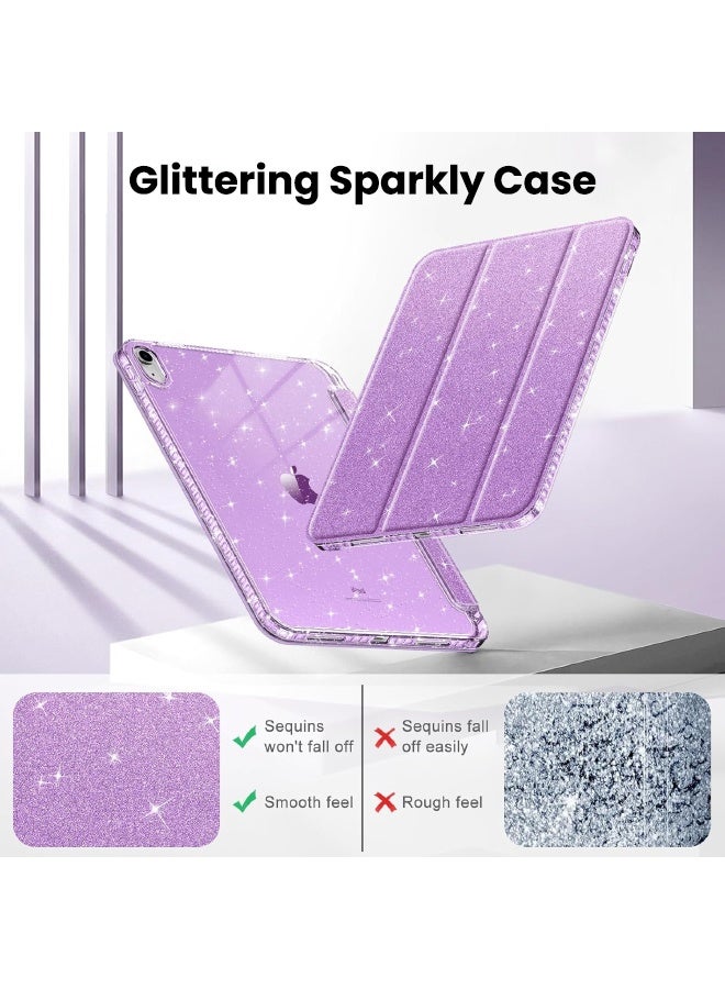 اس بي اف يا. حافظة رفيعة لجهاز iPad (A16) الجيل الحادي عشر مقاس 11 بوصة (2025) / iPad الجيل العاشر مقاس 10.9 بوصة (2022)، غطاء مقاوم للصدمات لامع براق مع غطاء خلفي شفاف لامع، حامل ثلاثي الطيات، حامل أقلام، خاصية الاستيقاظ التلقائي، لون أرجواني - Image 4