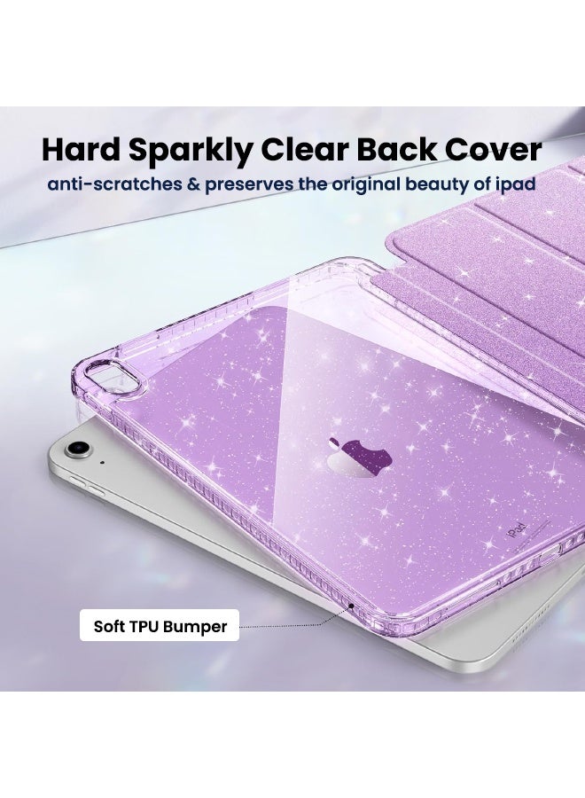 اس بي اف يا. حافظة رفيعة لجهاز iPad (A16) الجيل الحادي عشر مقاس 11 بوصة (2025) / iPad الجيل العاشر مقاس 10.9 بوصة (2022)، غطاء مقاوم للصدمات لامع براق مع غطاء خلفي شفاف لامع، حامل ثلاثي الطيات، حامل أقلام، خاصية الاستيقاظ التلقائي، لون أرجواني - Image 3