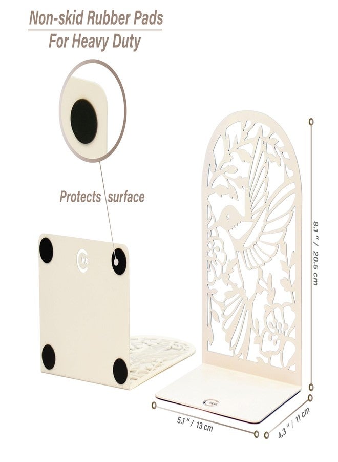CNK Premium BookEnds - Metal Book Stoppers for Home Office, Book Shelf Holder, Decorative (Hummingbird White) - Image 5
