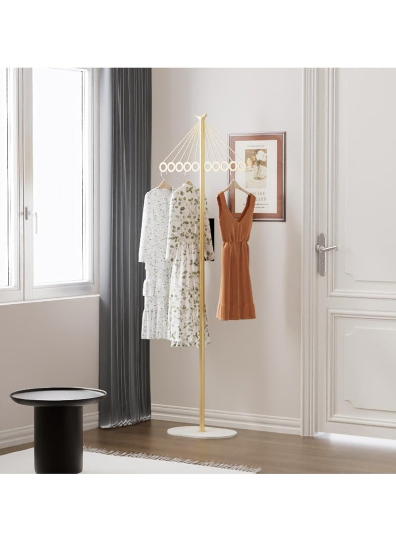 Arabest Coat Rack Freestanding, Clothes Stand, Garment Rack Clothes Rack, Metal Coat Racks Hanger Stand, Clothes Rail Stand, Clothes Hanger Organizer with Marble Base for Hanging Clothes, Hats, Bags (Gold)  - Image 2